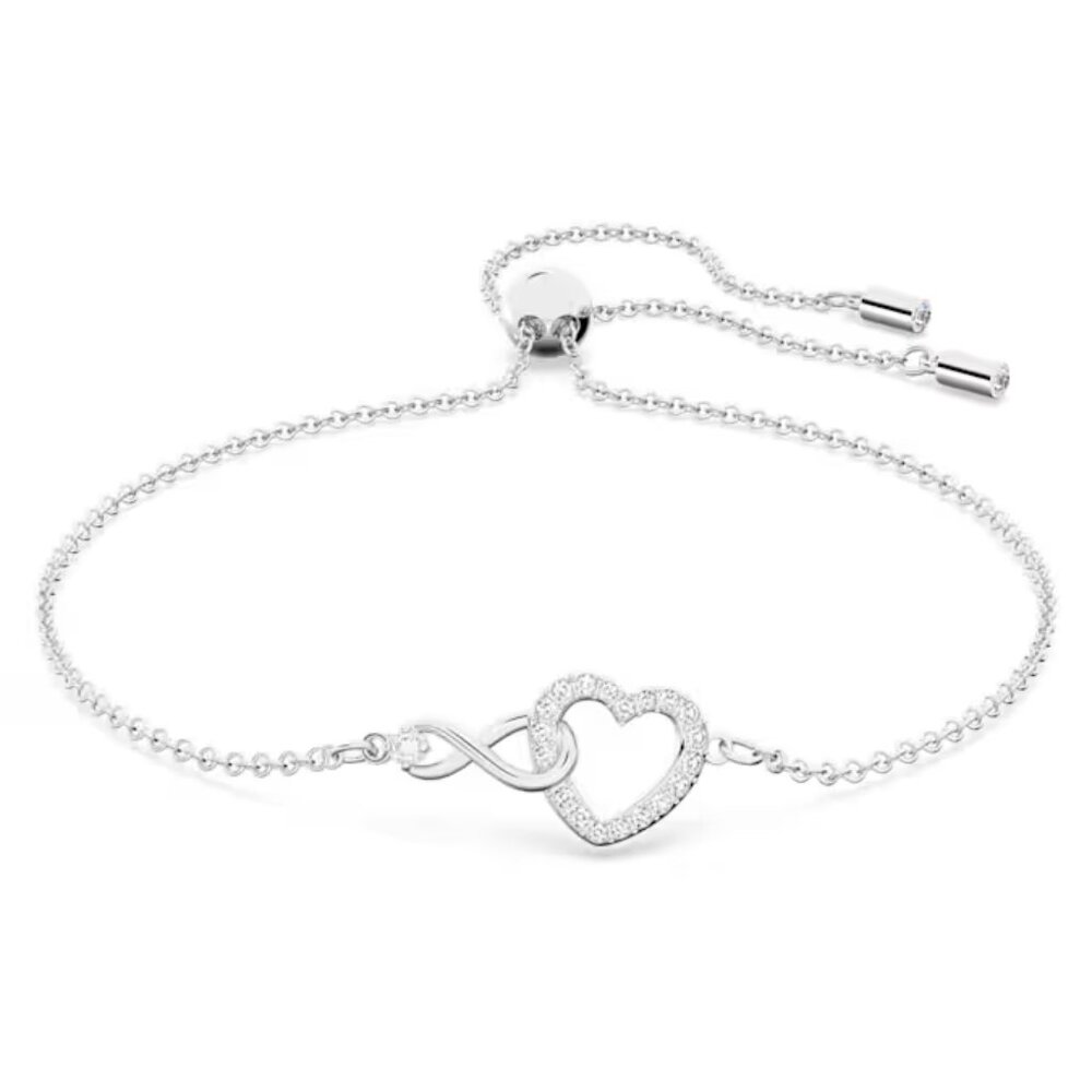 SWAROVSKI Hyperbola bracelet Infinity and heart, White, Rhodium plated - Picture 2 of 11